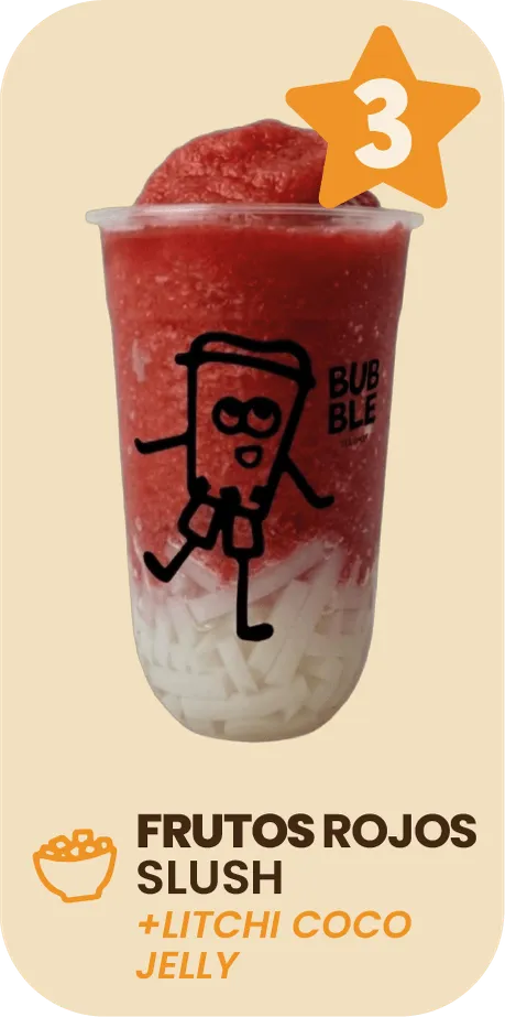 Puesto 3 del Top 10: Frutos Rojos Slush con Litchi coco jelly