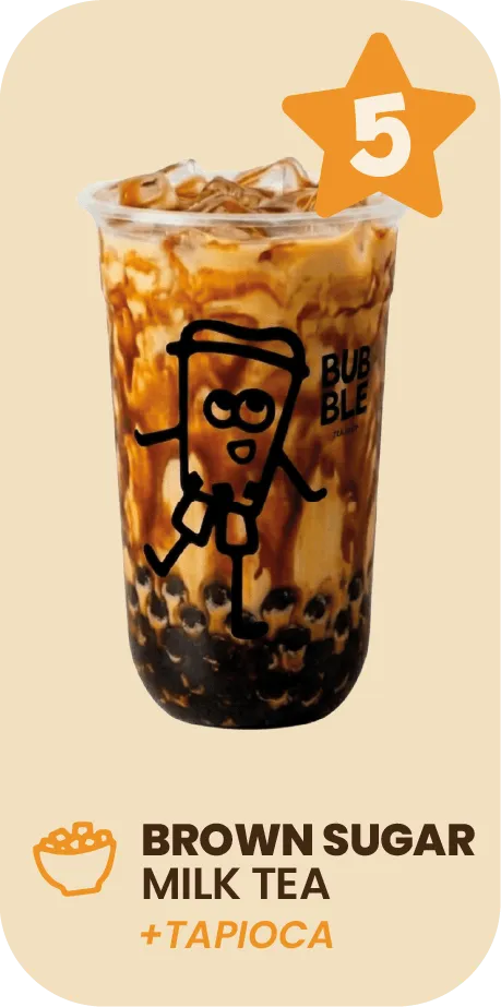 Puesto 5 del Top 10: Brown Sugar Milk Tea con Tapioca