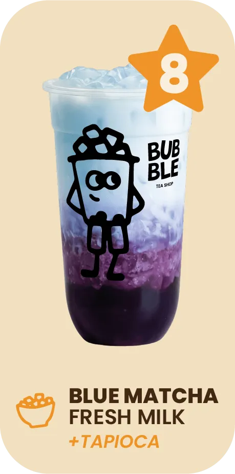 Puesto 8 del Top 10: Blue Matcha Fresh Milk con Tapioca