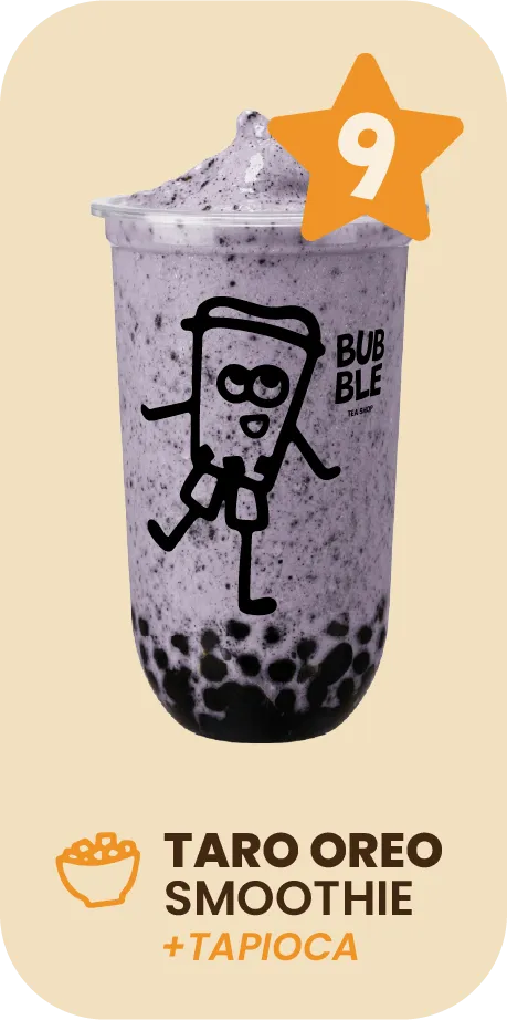 Puesto 9 del Top 10: Taro Oreo Smoothie con Tapioca